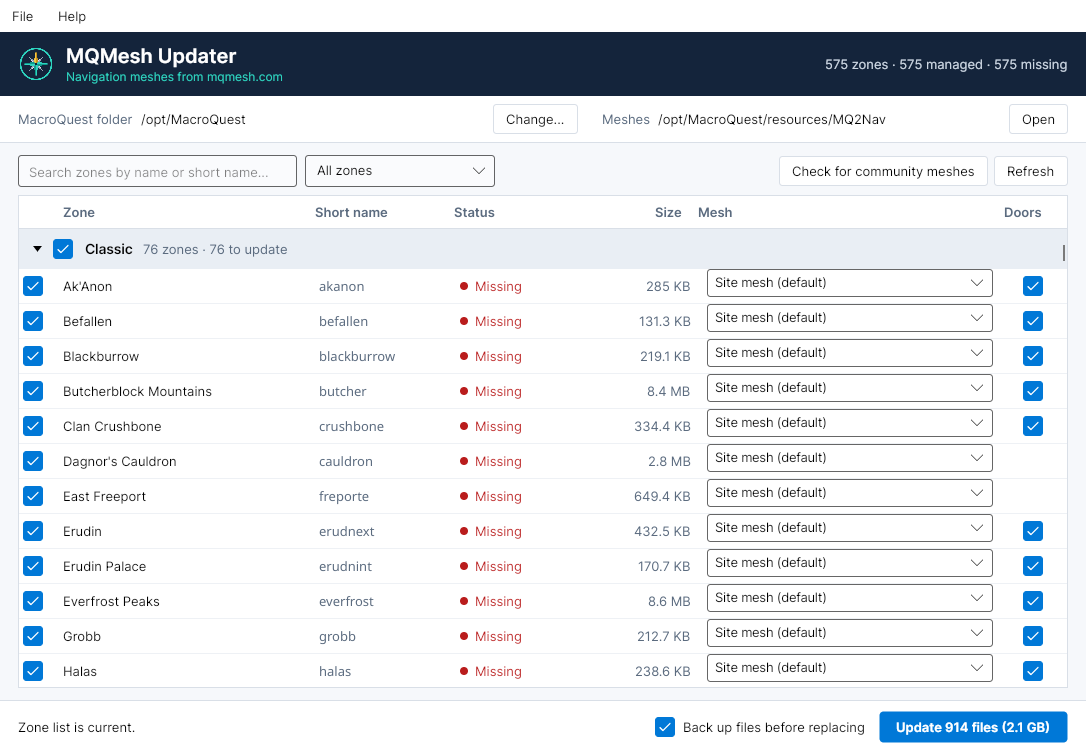 The MQMesh Updater on Linux